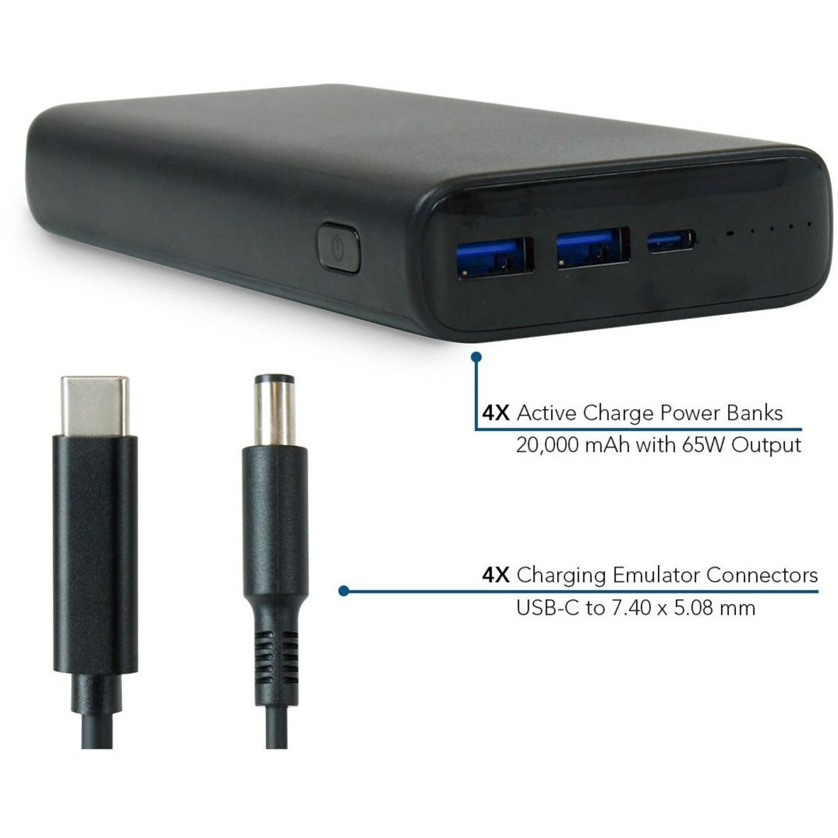 JAR Systems A4USBC2YPBC11 Adapt4 USB-C Charging Station Active Charge Upgrade with Dell Connectors, Chromebooks, Notebooks, Tablets