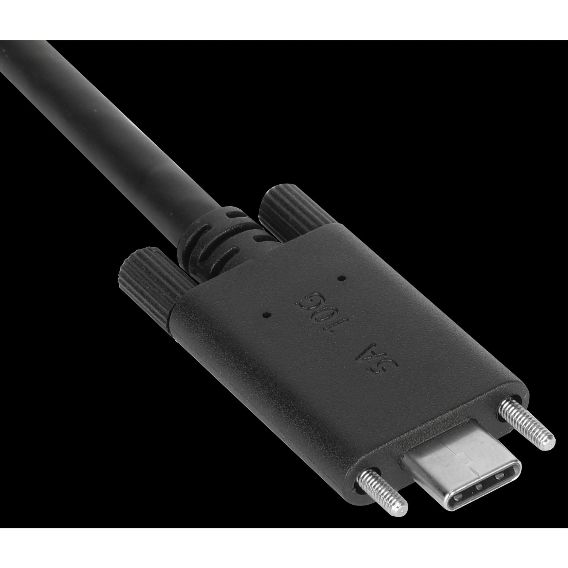 Targus ACC1133GLX 1M USB-C Male with Screw to USB-C Male Cable with USB-A Tether, Data Transfer Cable, 3.28 ft, Black