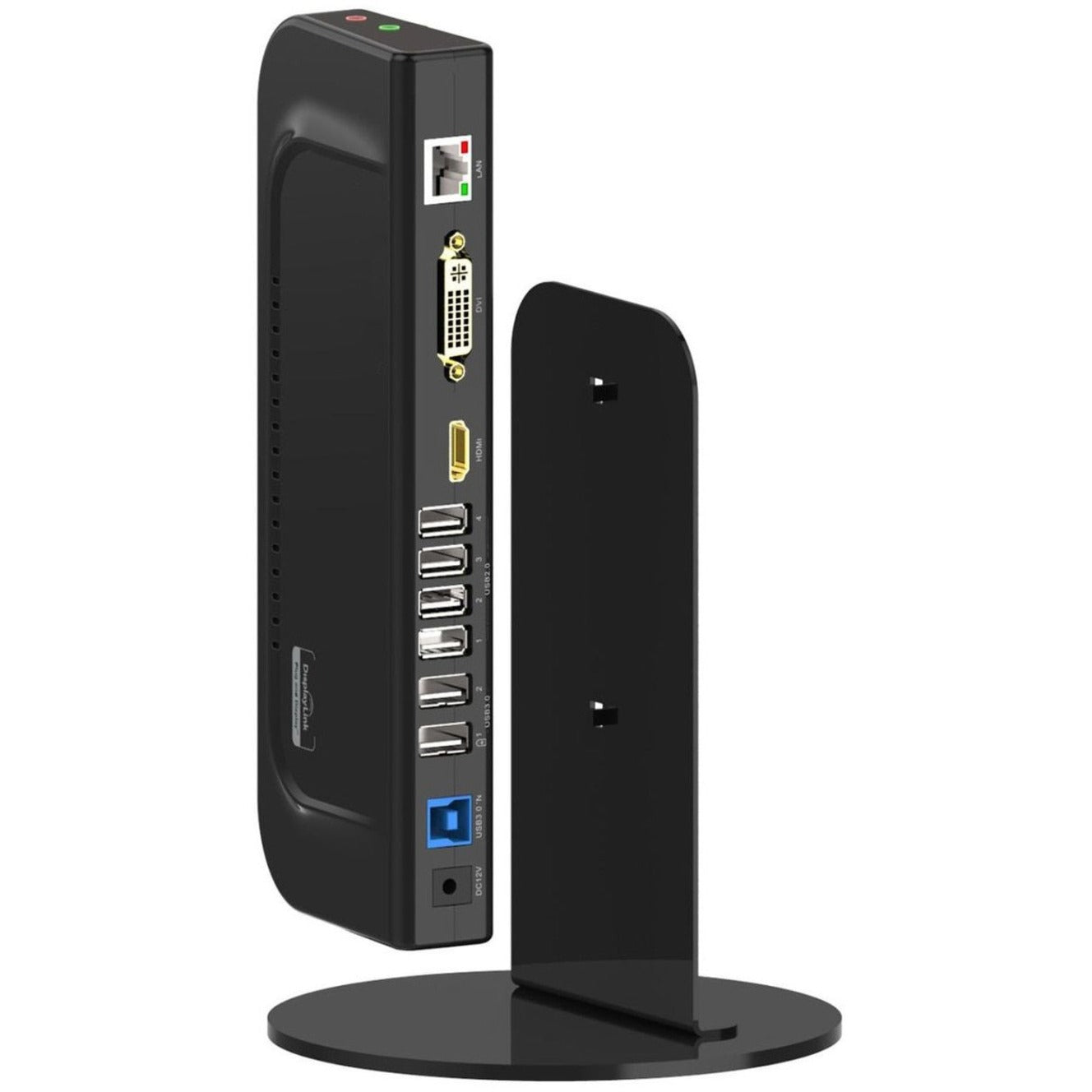 4XEM 4XUG39DK4V USB 3.0 Universal Docking Station B with Vertical Stand, DVI, HDMI, USB Ports, RJ-45, Audio In/Out