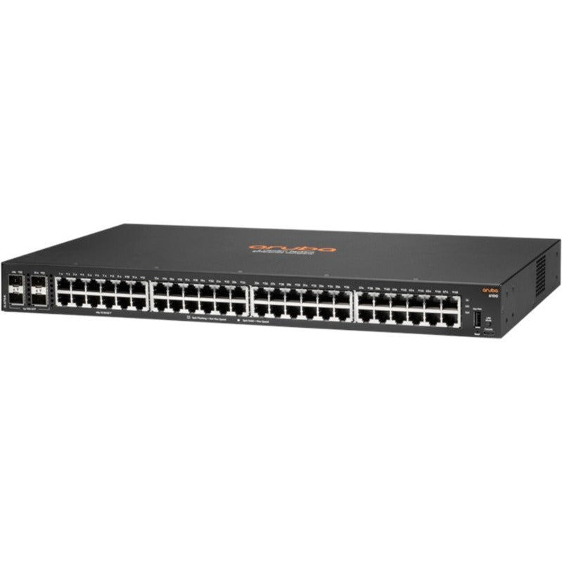 Aruba 6100 48G 4SFP+ Switch, Gigabit Ethernet, 10 Gigabit Ethernet, 48 Ports