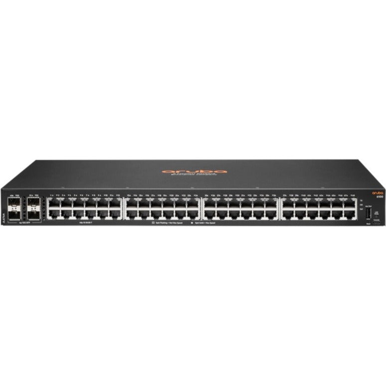 Aruba 6100 48G 4SFP+ Switch, Gigabit Ethernet, 10 Gigabit Ethernet, 48 Ports