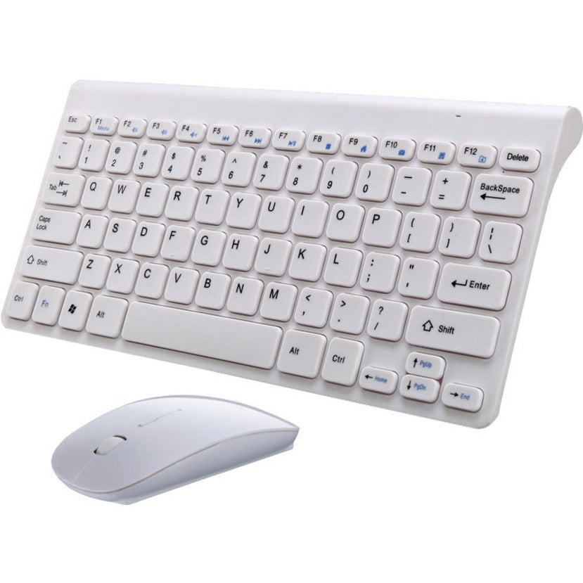 NETPATIBLES - IMSOURCING KMC-SFF-DON-01W-NP Small Form Factor Keyboard/Mouse Combo without Number Pad - White, Lightweight, Wireless