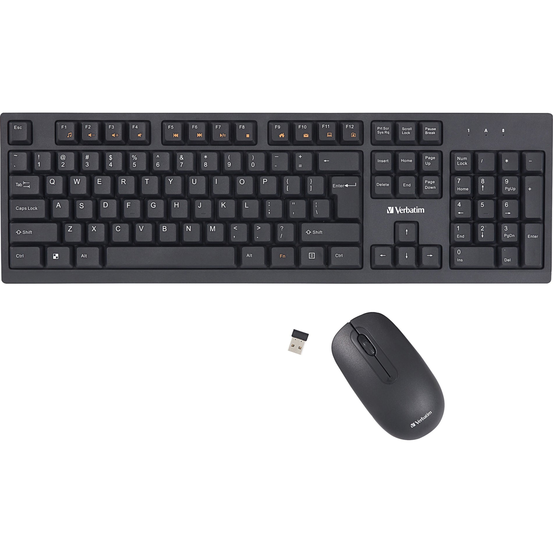 Verbatim 70724 Wireless Keyboard And Mouse, Bluetooth, Multimedia Hot Keys