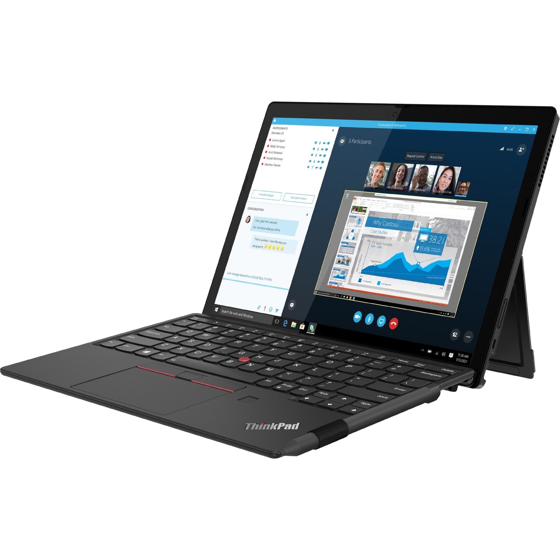 Lenovo 20UW000RUS ThinkPad X12 Detachable Gen 1 2 in 1 Notebook, Core i7, 16GB RAM, 512GB SSD, Windows 10 Pro
