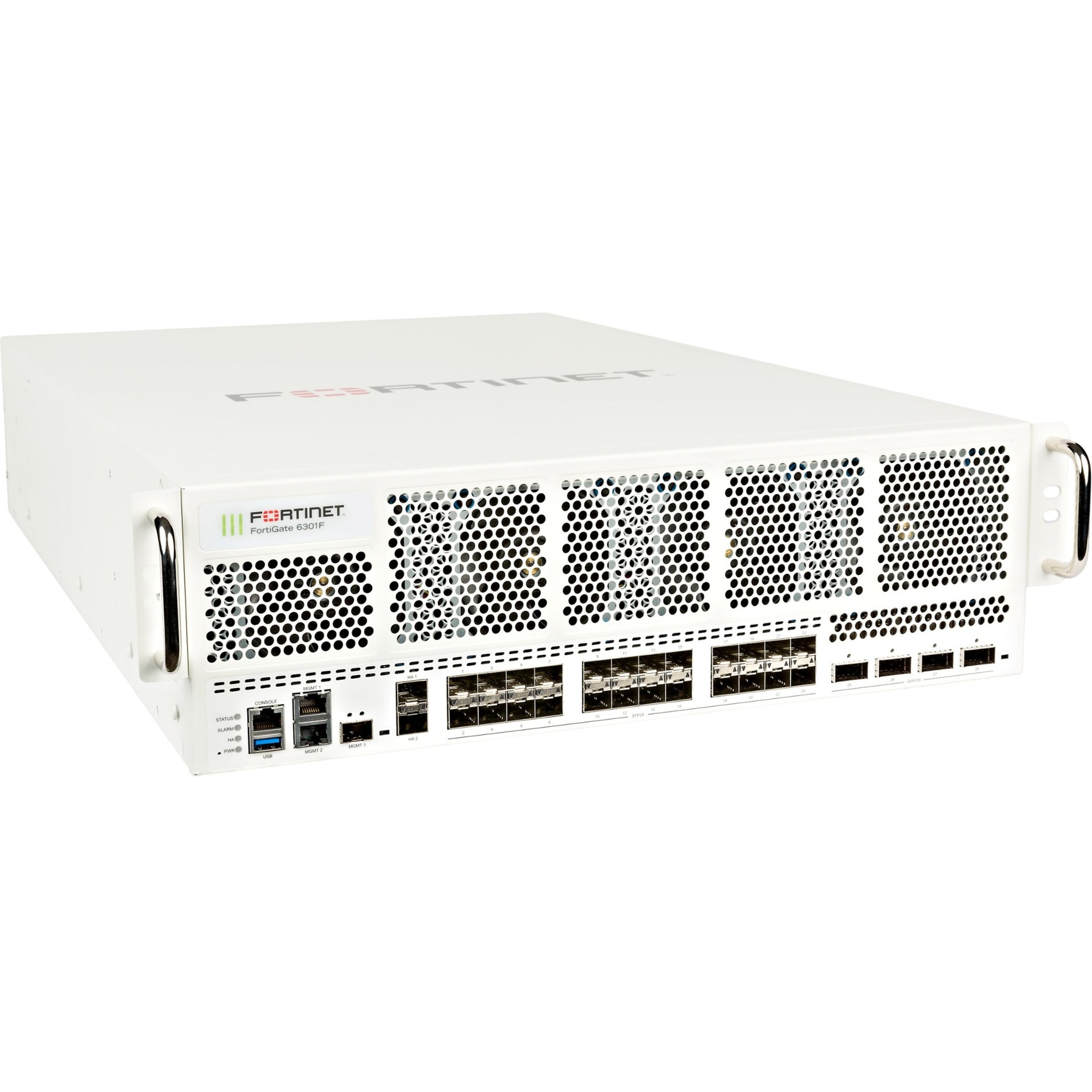 Fortinet FG-6301F-DC FortiGate Network Security/Firewall Appliance, 10GBase-X, 100 Gigabit Ethernet, 3U Rack-mountable