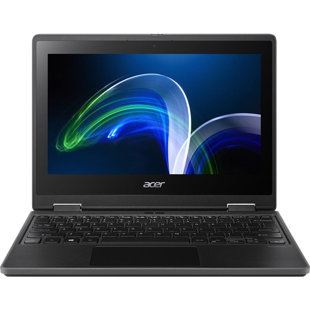 Acer NX.VQWAA.001 TravelMate Spin B3 TMB311R-32-C31R 2 in 1 Notebook, Windows 10 Pro, Intel Celeron N5100 Processor, 4GB RAM, 128GB Flash Memory, 11.6 HD Touchscreen, Shale Black