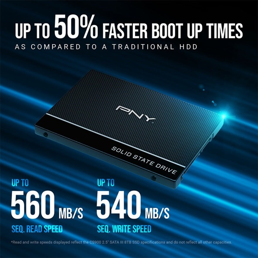 PNY SSD7CS900-4TB-RB CS900 2.5'' SATA III 4TB SSD, 3 Year Warranty, MAC/Desktop PC, 560 MB/s Read, 540 MB/s Write