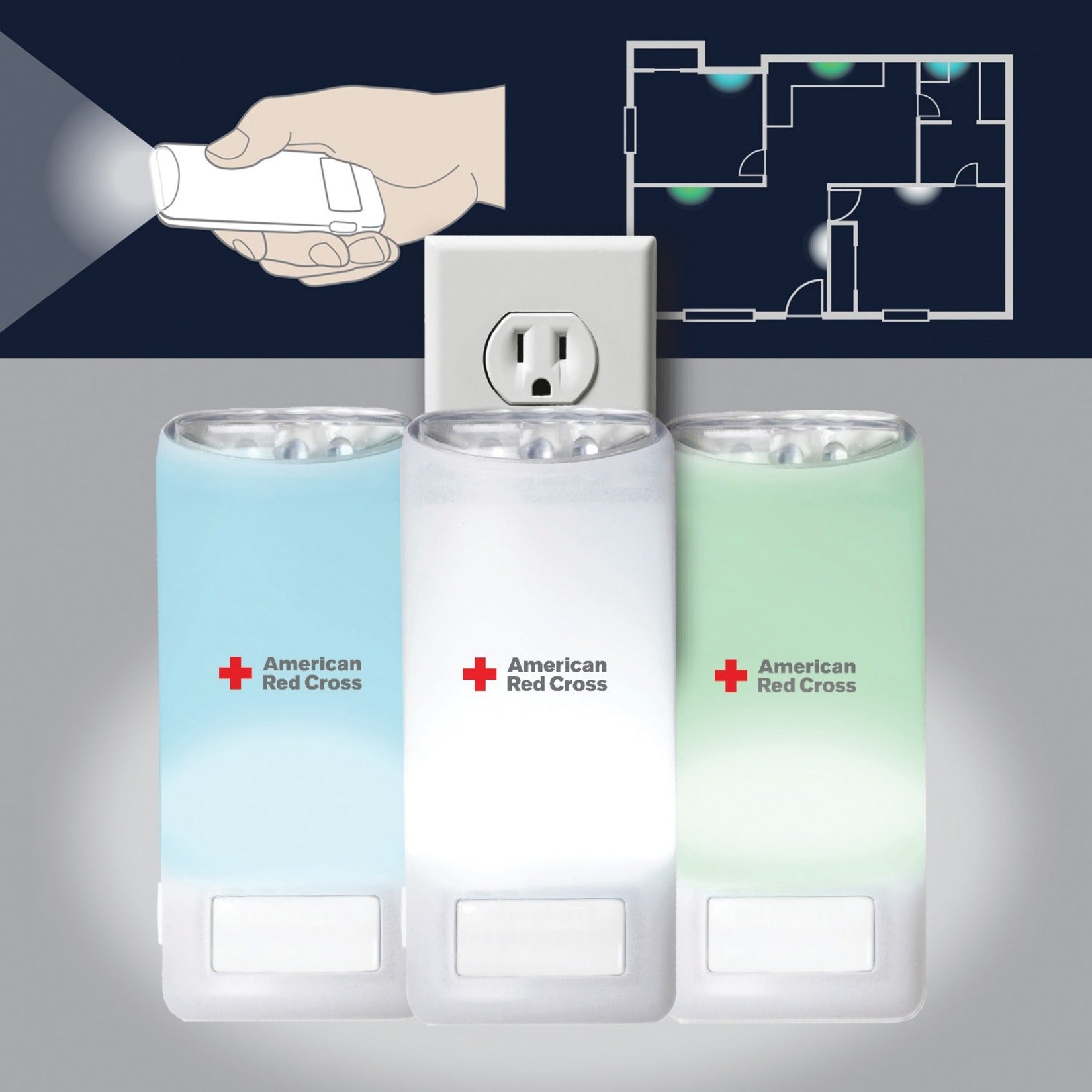 American Red Cross Blackout Buddy Connect Color - Motion-Activated Flashlight [Discontinued]