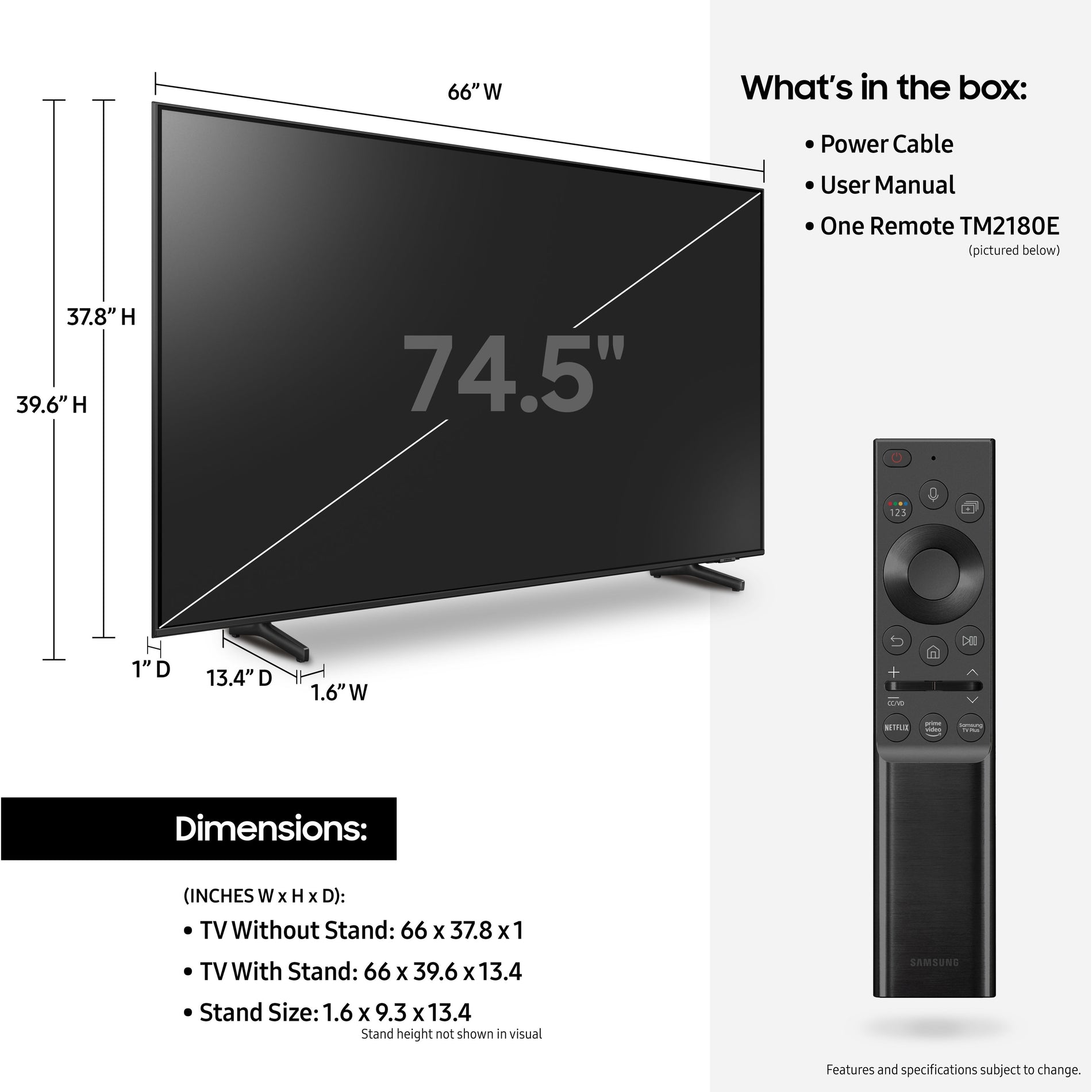 Samsung QN75Q60AAFXZA Q60A 75" Smart LED-LCD TV, 4K, Quantum HDR, AI Upscaling, Object Tracking Sound Lite, Ambient Mode +