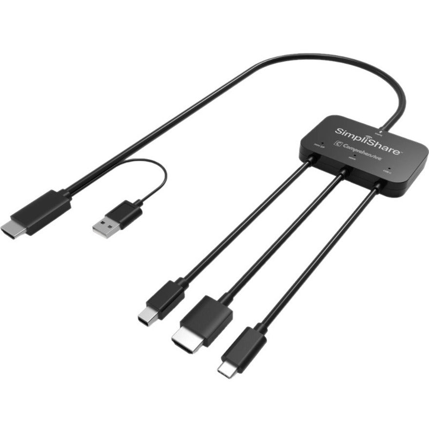 Comprehensive SSH-500T SimpliShare 4K Presentation Adapter Cable, Plug & Play, 6 ft HDMI/Mini DisplayPort/Micro USB/USB/USB-C, Bendable