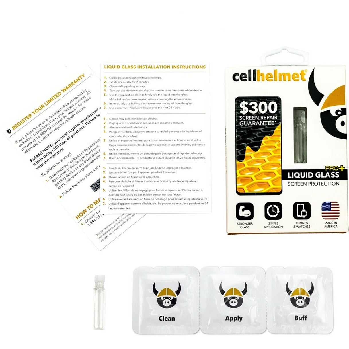 Cellhelmet LSP-PHONE-PRO-PLUS Liquid Glass Pro+ Screen Protector, Protect Your Smartphone, Tablet, and Smartwatch with Advanced Liquid Screen Protection [Discontinued]