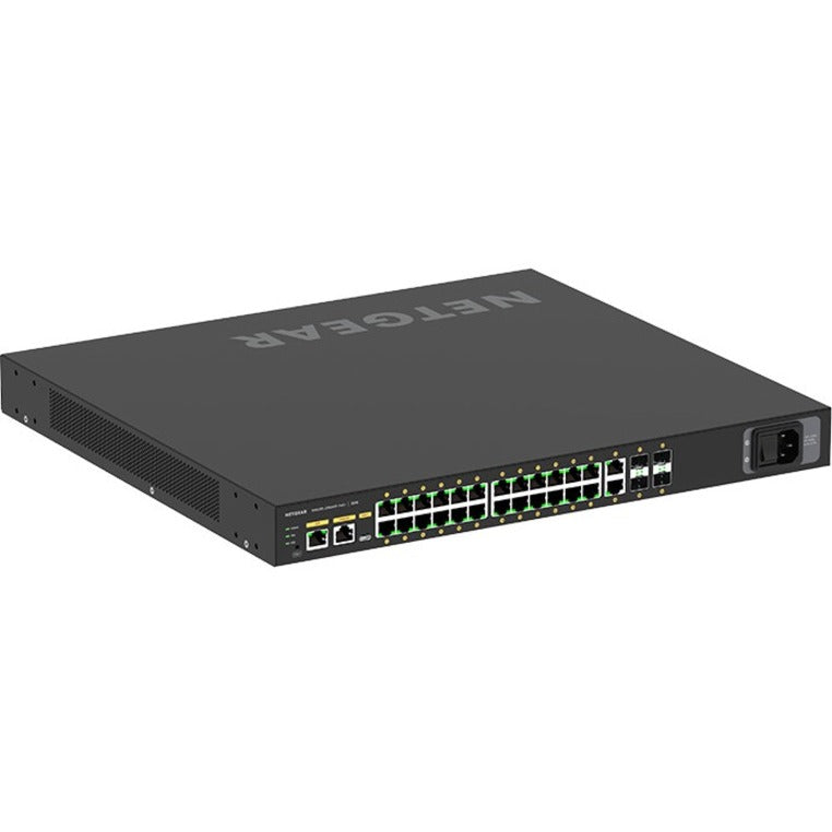 Netgear GSM4230PX-100NAS M4250-26G4XF-PoE+ AV Line Managed Switch, 24 Gigabit Ethernet PoE+, 4 10 Gigabit Ethernet Expansion Slot