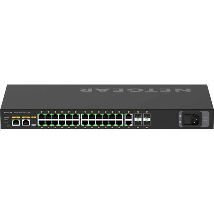 Netgear GSM4230P-100NAS M4250-26G4F-PoE+ AV Line Managed Switch, 24 Port Gigabit Ethernet with 4 SFP Slots, 300W PoE Budget