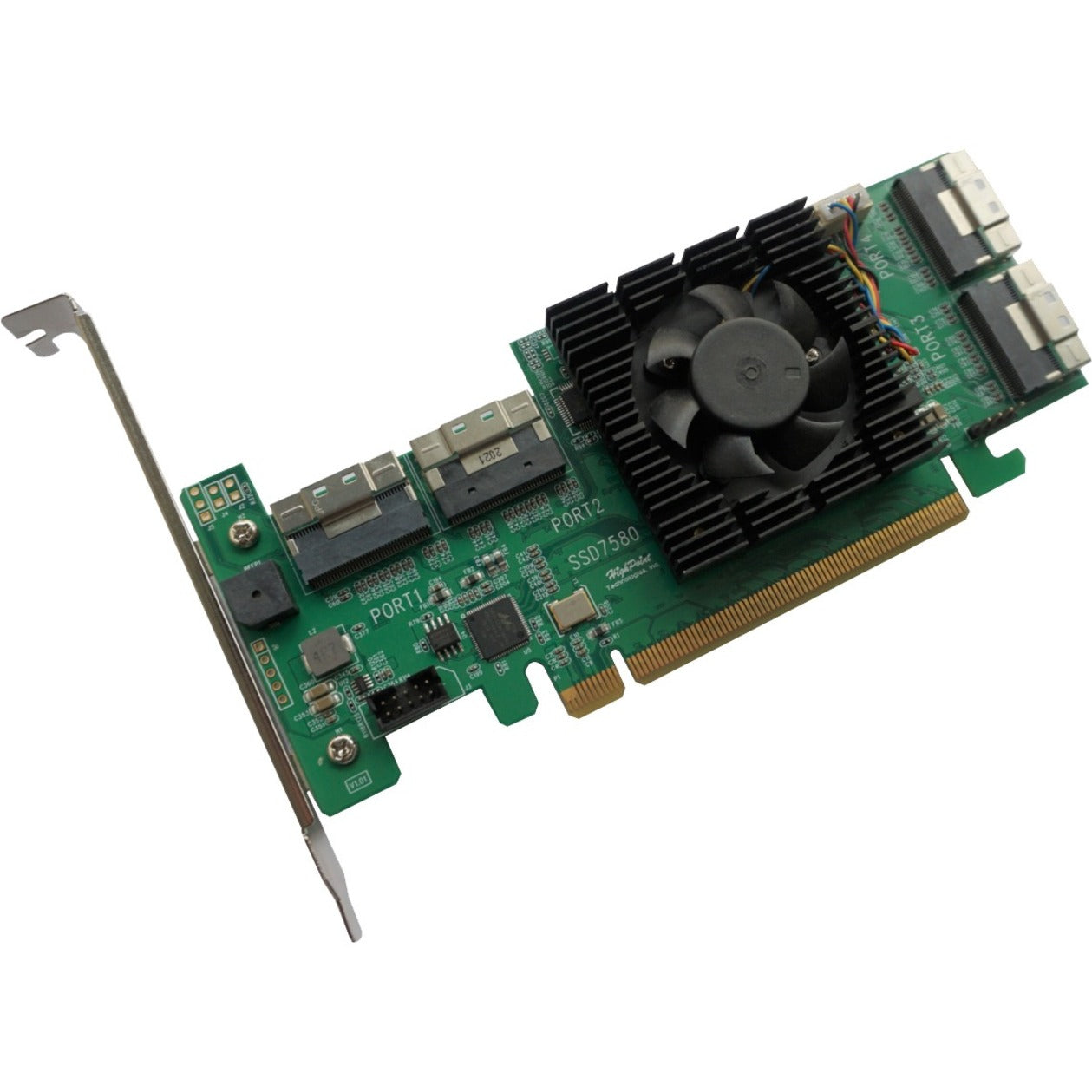 HighPoint SSD7580A NVMe Controller, PCIe 4.0 x16 RAID Controller for High-Speed Storage