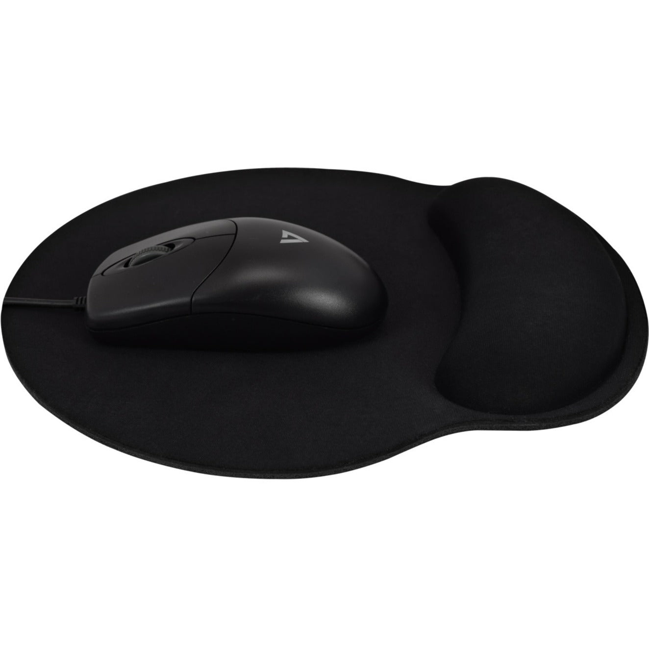 V7 MP03BLK Memory Foam Support Mouse Pad, Ergo Wrist Support, Non Skid Bottom