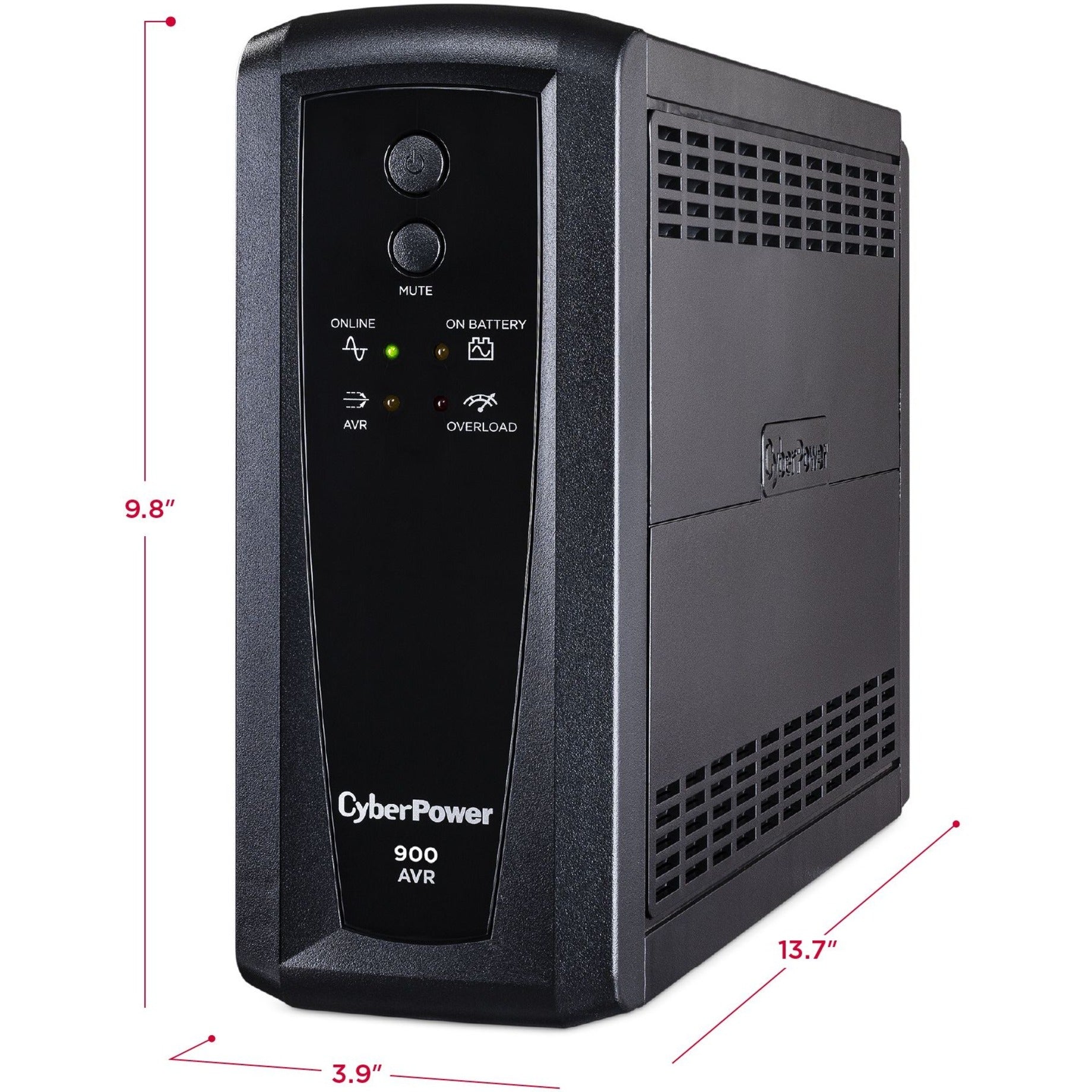 CyberPower CP900AVR AVR UPS Systems CP900AVR 900VA UPS, 3-Year Warranty, Energy Star, USB and Serial Port, Simulated Sine Wave, 120V AC