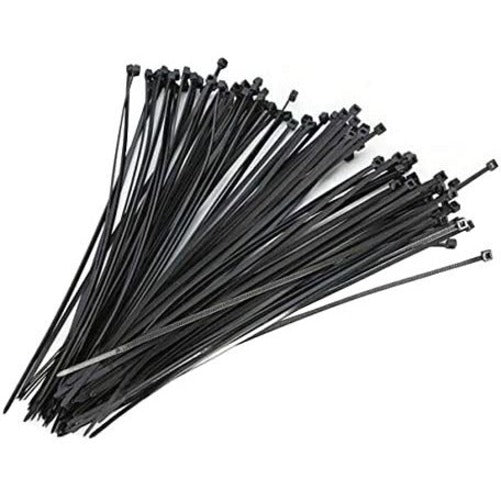 4XEM 4X8ZIPTIE100BR 100 Pack 8" Reusable Cable Ties - Black Medium Nylon/Plastic Zip Tie, Organize and Secure Cables Effortlessly