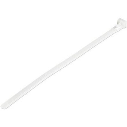 4XEM 4X8ZIPTIE100W 100 Pack 8" Cable Ties - White Medium Nylon/Plastic Zip Tie, Organize and Secure Cables with Ease