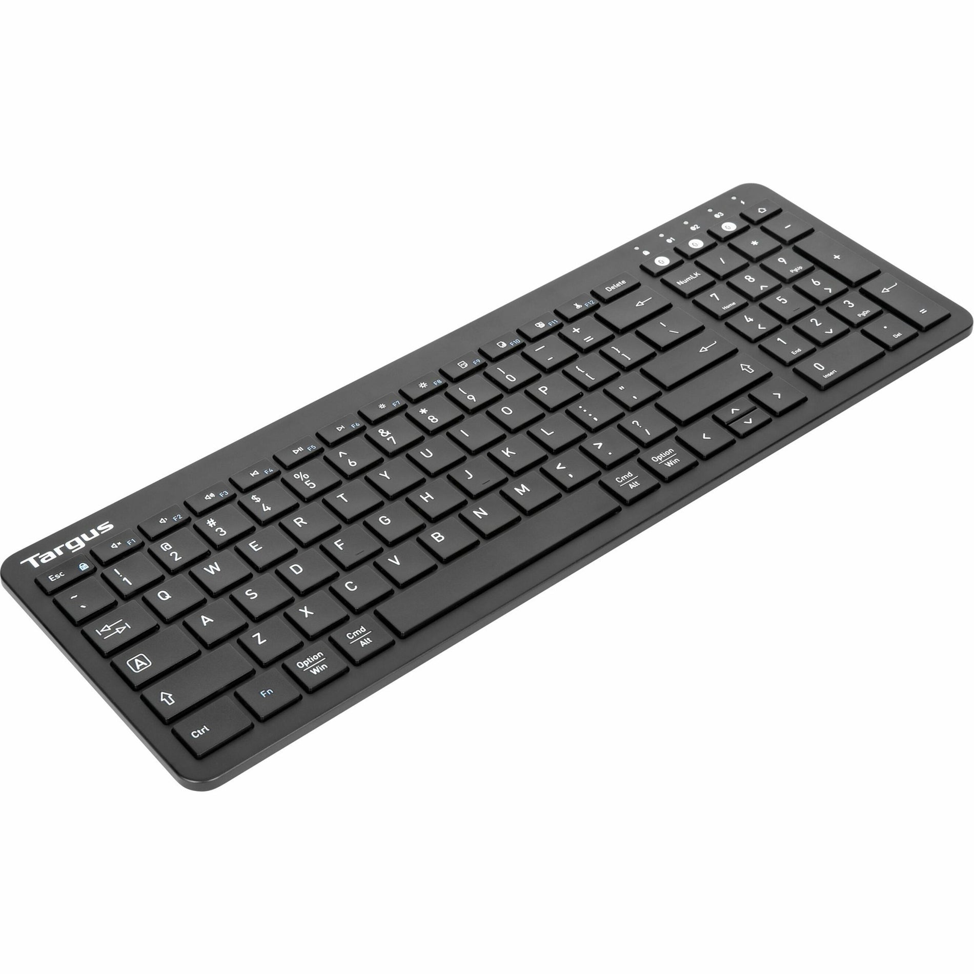 Targus AKB863US Midsize Multi-Device Wireless Keyboard w/Antimicrobial DefenseGuard, Slim, Multi-host Support, Ergonomic, Rechargeable Battery