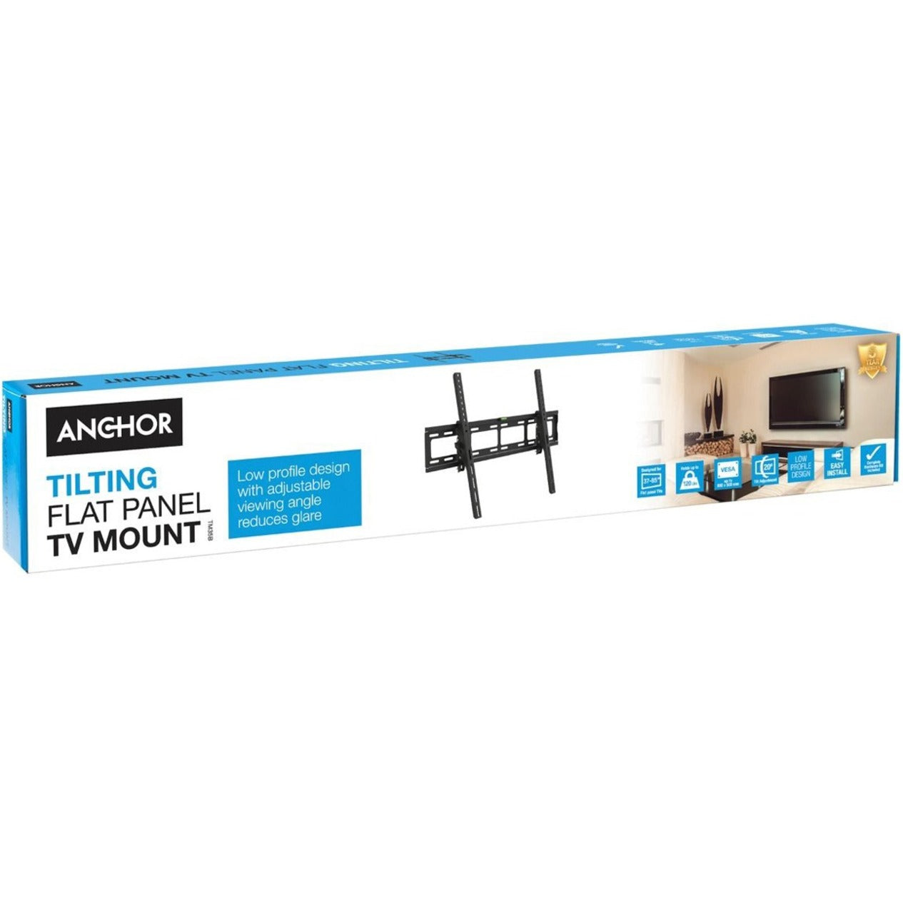 GPX TM35B Tilting Flat Panel TV Mount - Black, Adjustable Tilt, Reduced Glare, Adjustable Viewing Angle