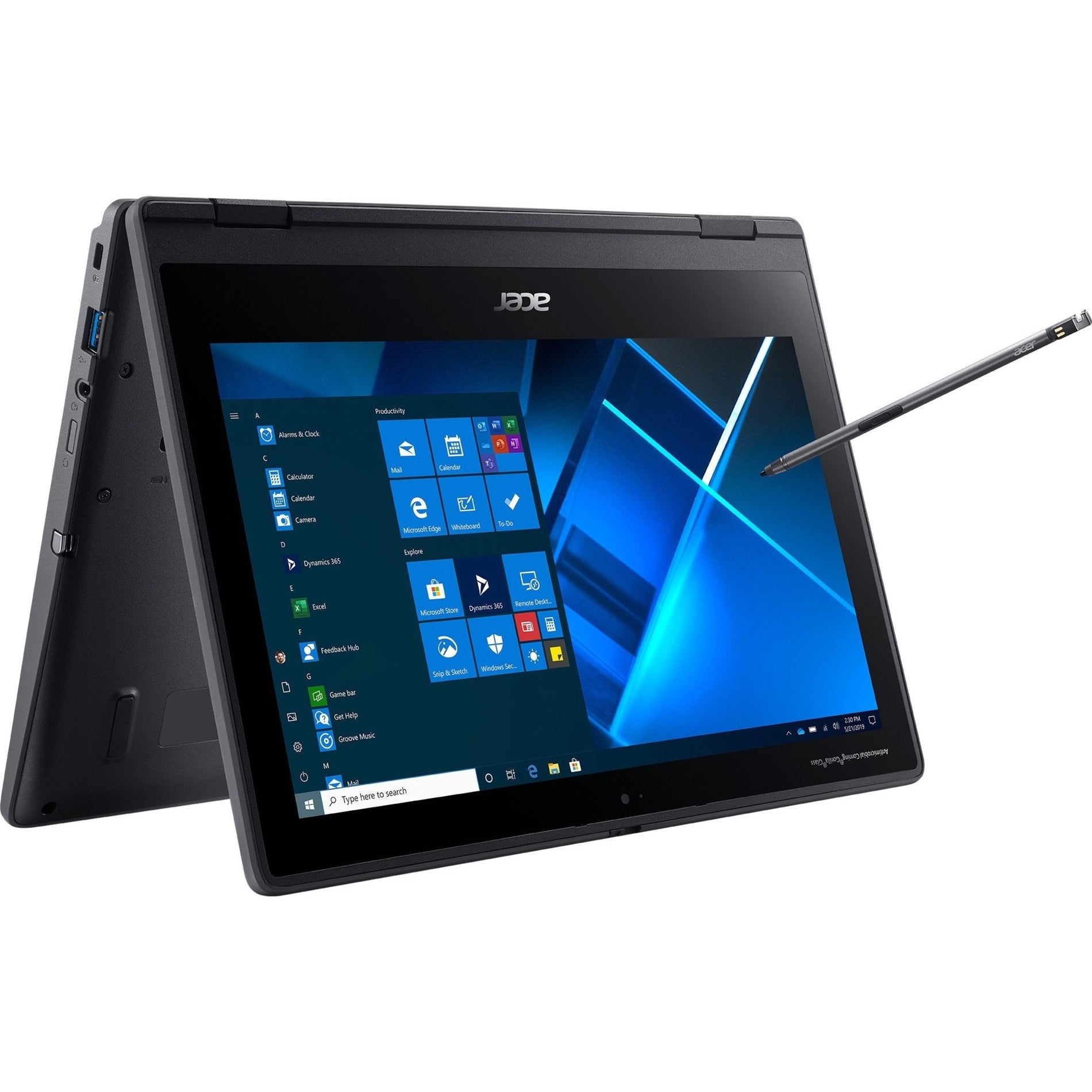 Acer NX.VNEAA.002 TravelMate Spin B3 TMB311R-31-C8GZ 2 in 1 Notebook, Windows 10 Pro, 11.6" HD Touchscreen, Intel Celeron N4020, 4GB RAM, 64GB Flash Memory