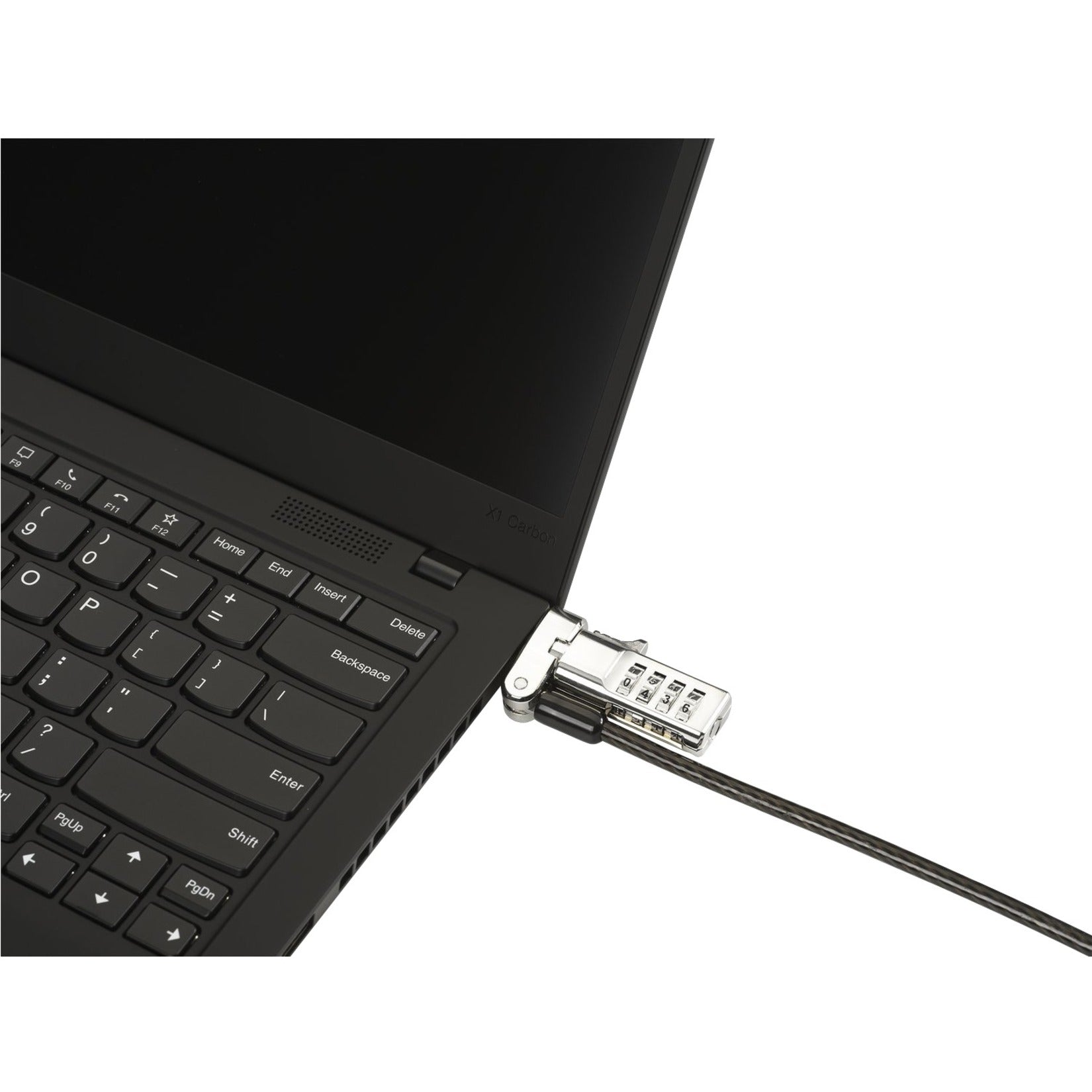 Kensington K62317WW 3-in-1 Combination Serialized Laptop Lock, 6 ft Cable Length, Preset Combination Lock