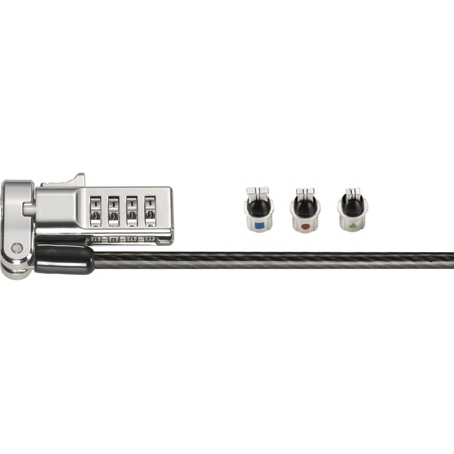 Kensington K62317WW 3-in-1 Combination Serialized Laptop Lock, 6 ft Cable Length, Preset Combination Lock