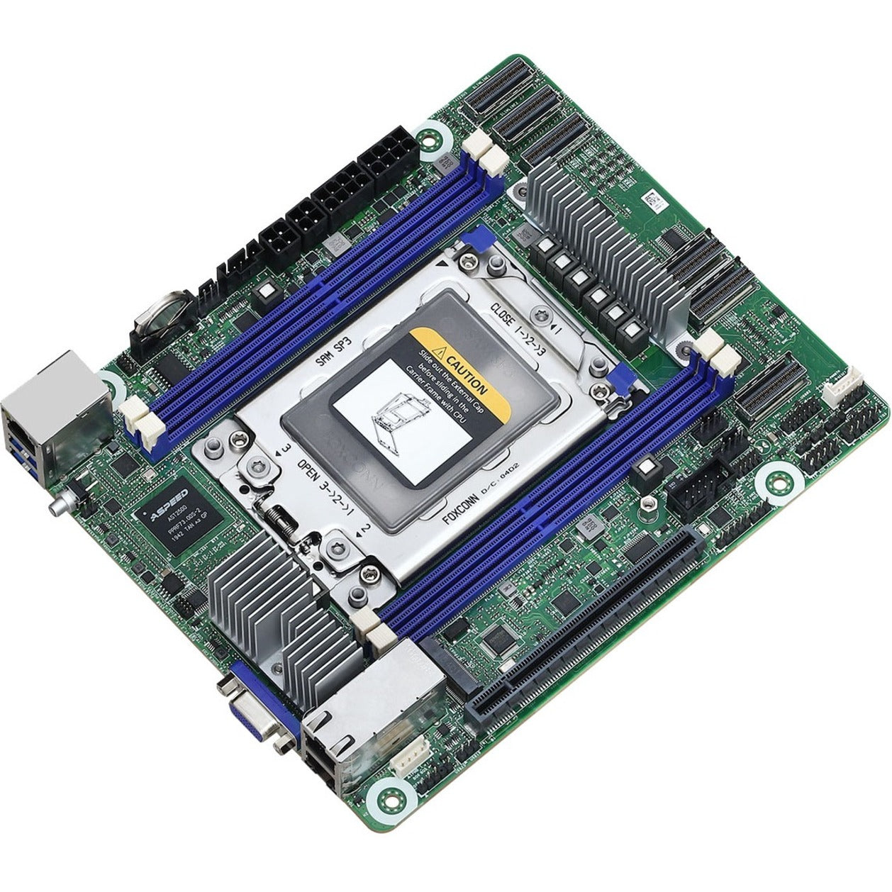 ASRock ROMED4ID-2T AMD EPYC 7002 SP3 LGA4094 DDR4 Deep mini-ITX Desktop Motherboard, AST2500 Graphics, 256GB Max Memory, 16 SATA Interfaces