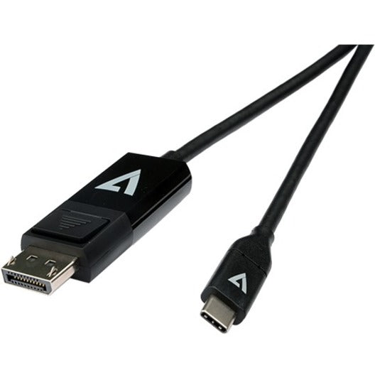 V7 V7UCDP-1M USB-C Male to DisplayPort 1.2 Male 21.6 Gbps 4K UHD, Corrosion Resistant, Plug & Play, Black