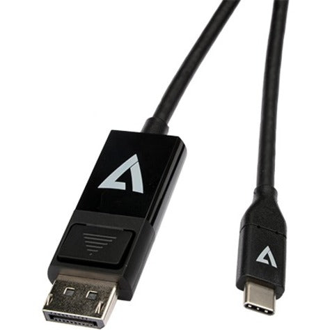 V7 V7UCDP-1M USB-C Male to DisplayPort 1.2 Male 21.6 Gbps 4K UHD, Corrosion Resistant, Plug & Play, Black
