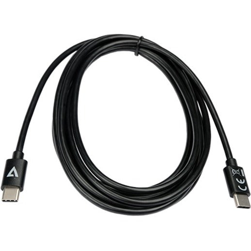 V7 V7USB2C-2M USB-C Male to USB-C Male Cable, 2m/6.6ft Black, 480 Mbps 3A