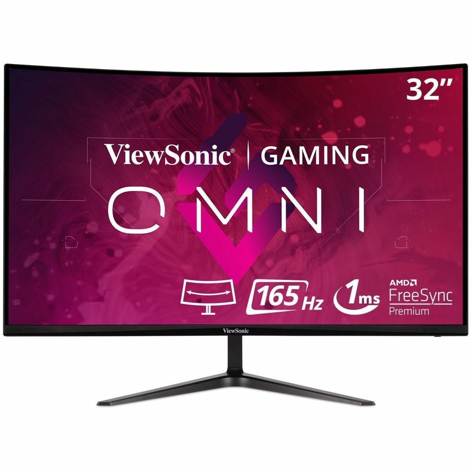 ViewSonic VX3218-PC-MHD 32 Curved HD Gaming Monitor, 165Hz, 1ms, Adaptive Sync, Anti-Glare, Flicker-Free, Black