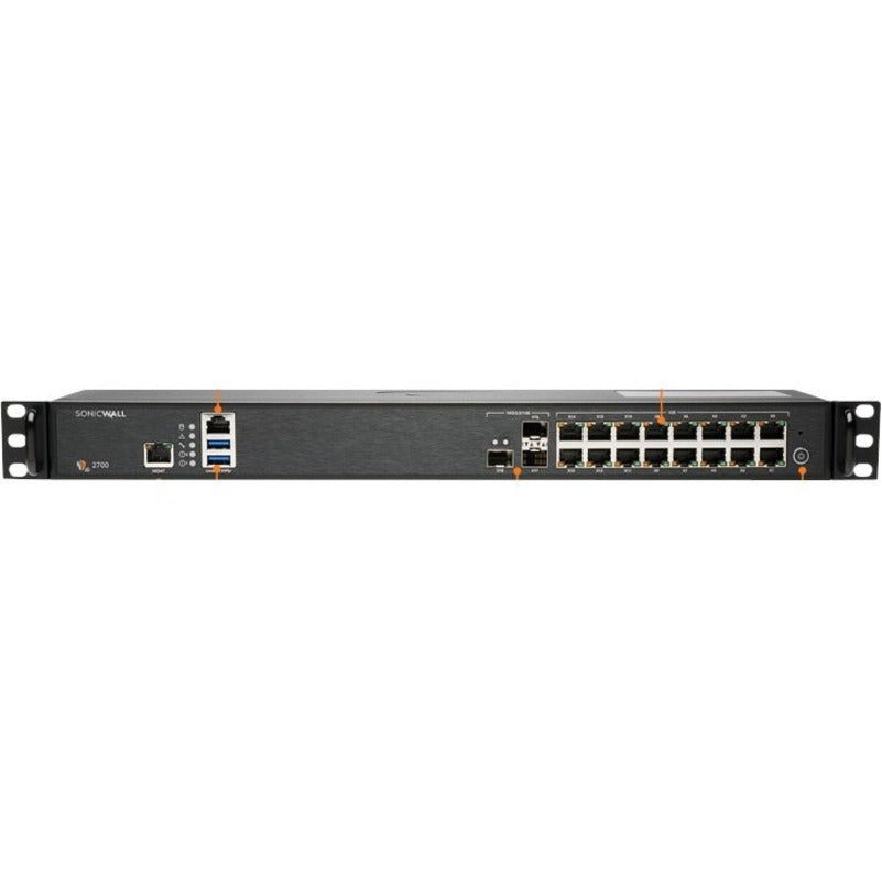 SonicWall 02-SSC-8657 NSA 2700 Network Security/Firewall Appliance, 16 Ports, 5-Year Warranty