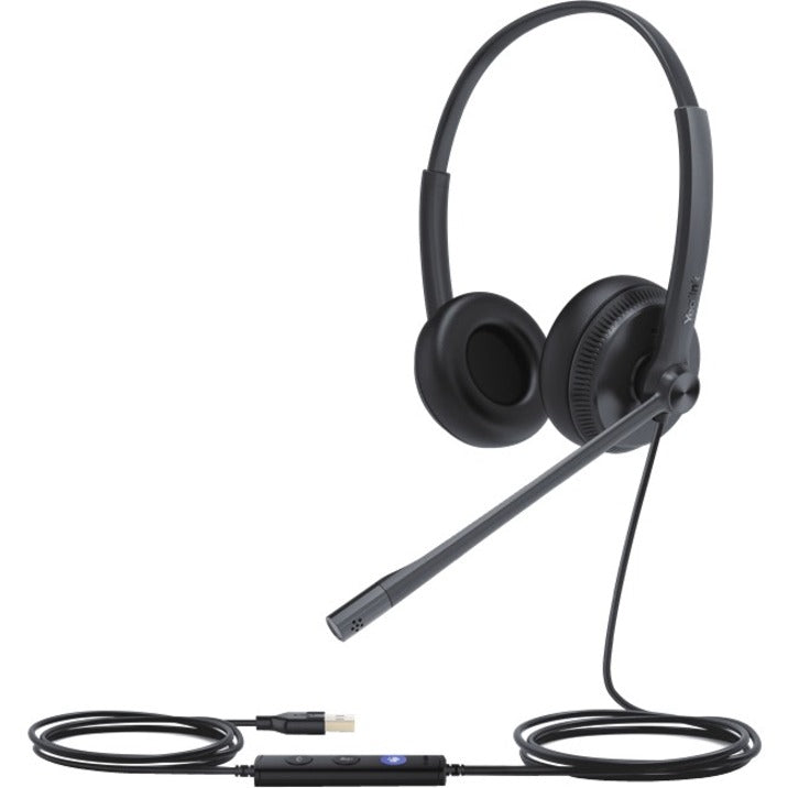 Yealink 1308049 USB Wired Headset, Unified Communication, Adjustable Boom, Lightweight, Plug and Play