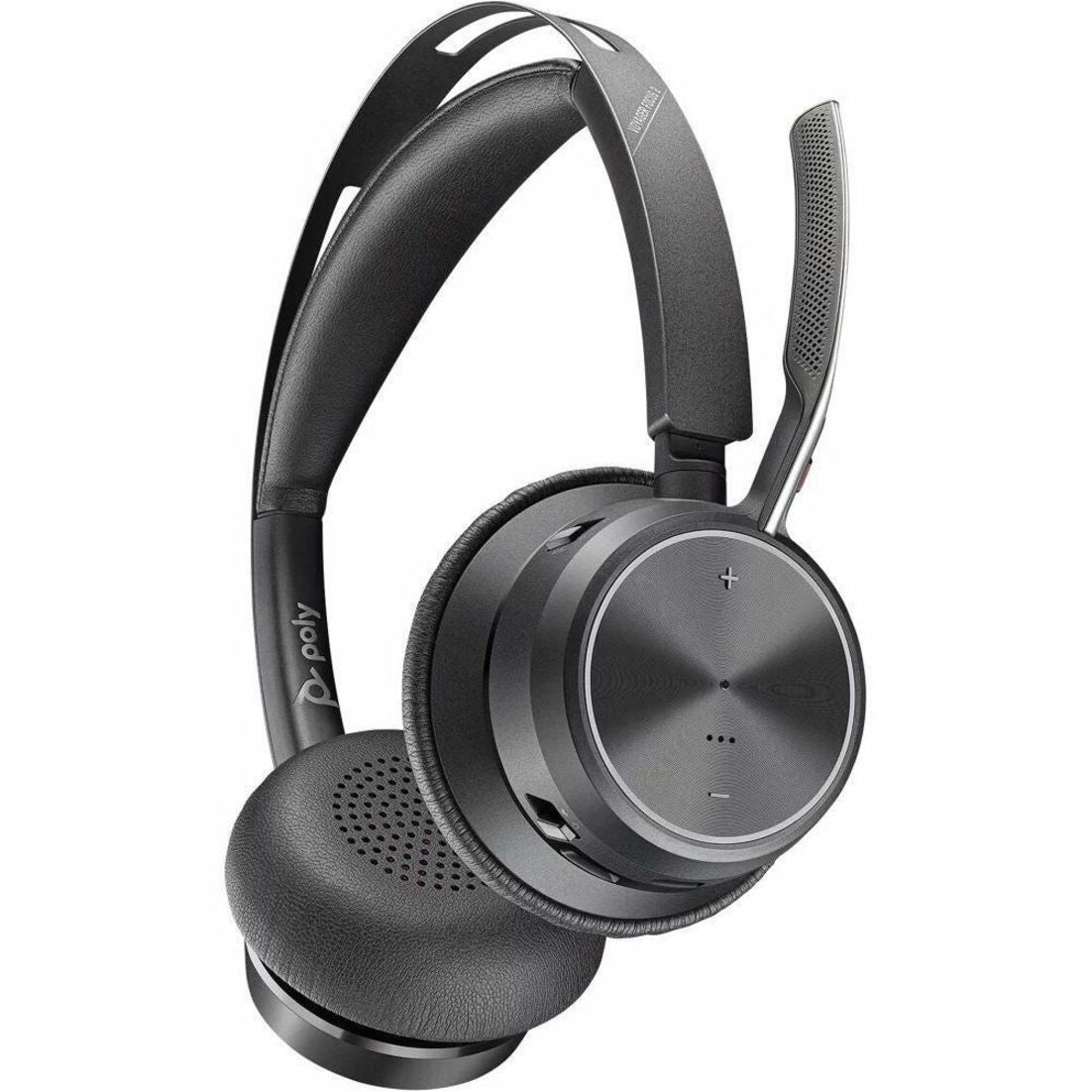 Poly 213727-01 Voyager Focus 2 Headset, Wireless Bluetooth On-ear Headphones with Noise Cancelling, Comfortable and Rechargeable, Black