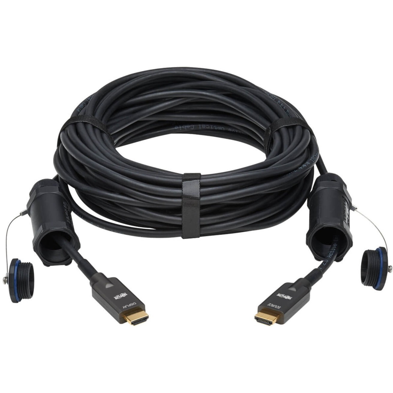 Tripp Lite P568FA-30M-W Fiber Optic Audio/Video Cable, 98.43 ft, Armored, 18 Gbit/s, 3840 x 2160, HDMI 2.0
