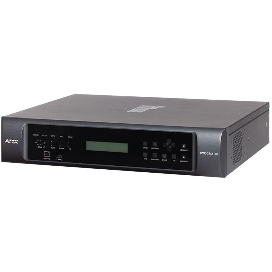 AMX AMX-FG1906-0402 DVX-3266-4K-TAA Audio/Video Switchbox, 4K, TAA Compliant, USB, HDMI In/Out, 6 USB Ports, RJ-45 Connectivity