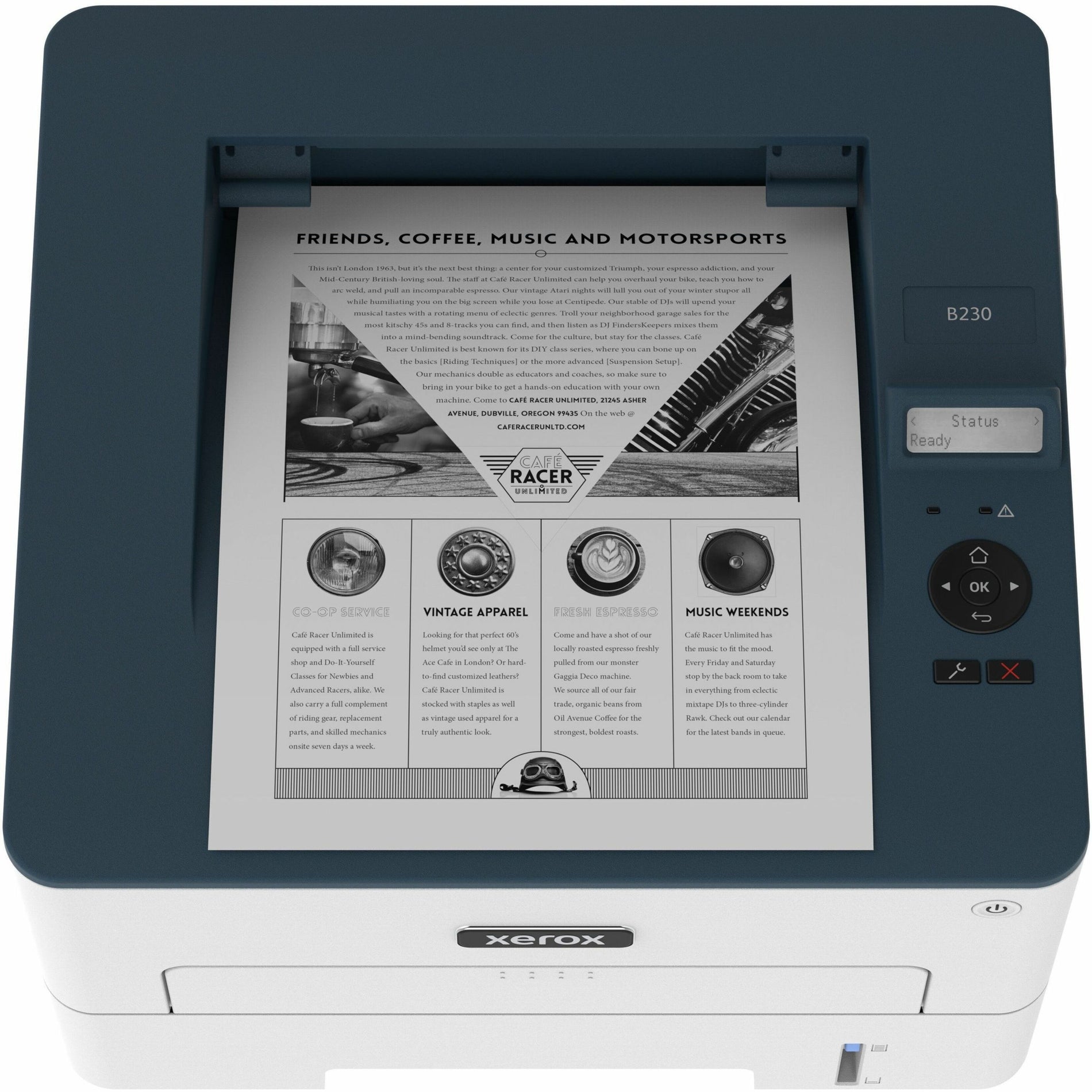Xerox B230/DNI Desktop Wireless Laser Printer - Monochrome, 36 ppm, Automatic Duplex Printing, Wireless Connectivity