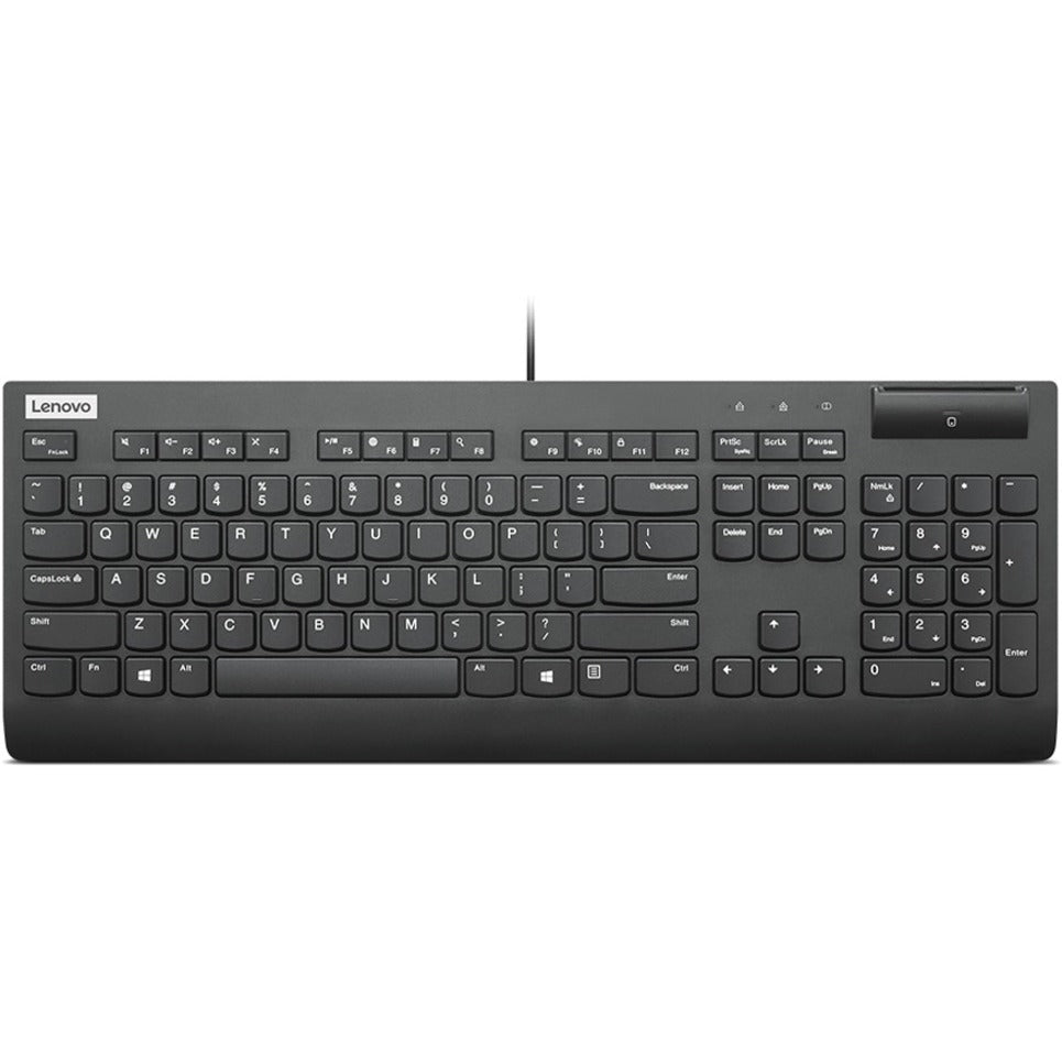 Lenovo 4Y41B69353 Smartcard Wired Keyboard II-US English, Adjustable Tilt, LED Indicator, Low-profile Keys, Full-size Keyboard