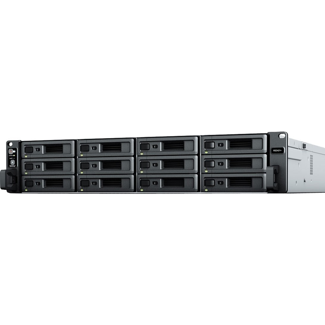 Synology RS2421++ RackStation SAN/NAS Storage System, Quad-core Ryzen V1500B, 4GB DDR4, 12-Bay, 2U Rack-mountable