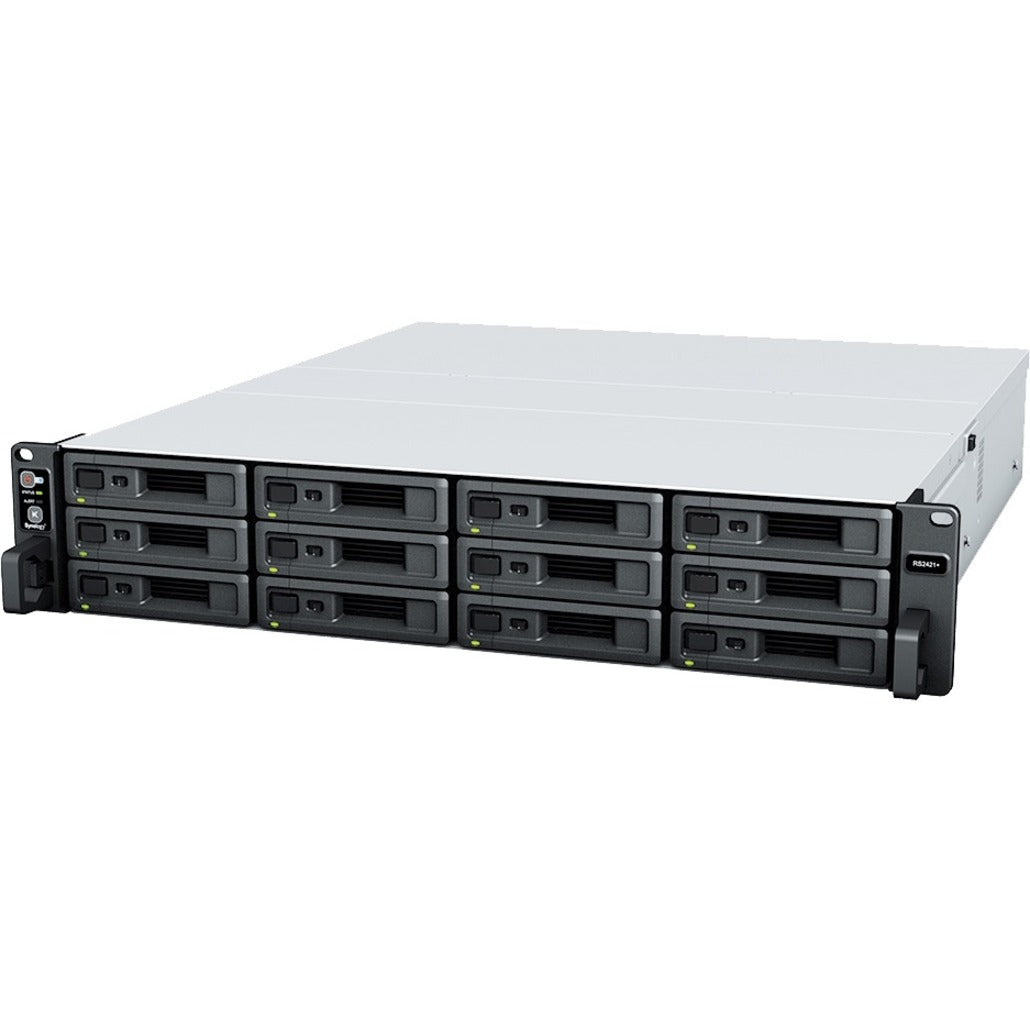 Synology RS2421++ RackStation SAN/NAS Storage System, Quad-core Ryzen V1500B, 4GB DDR4, 12-Bay, 2U Rack-mountable