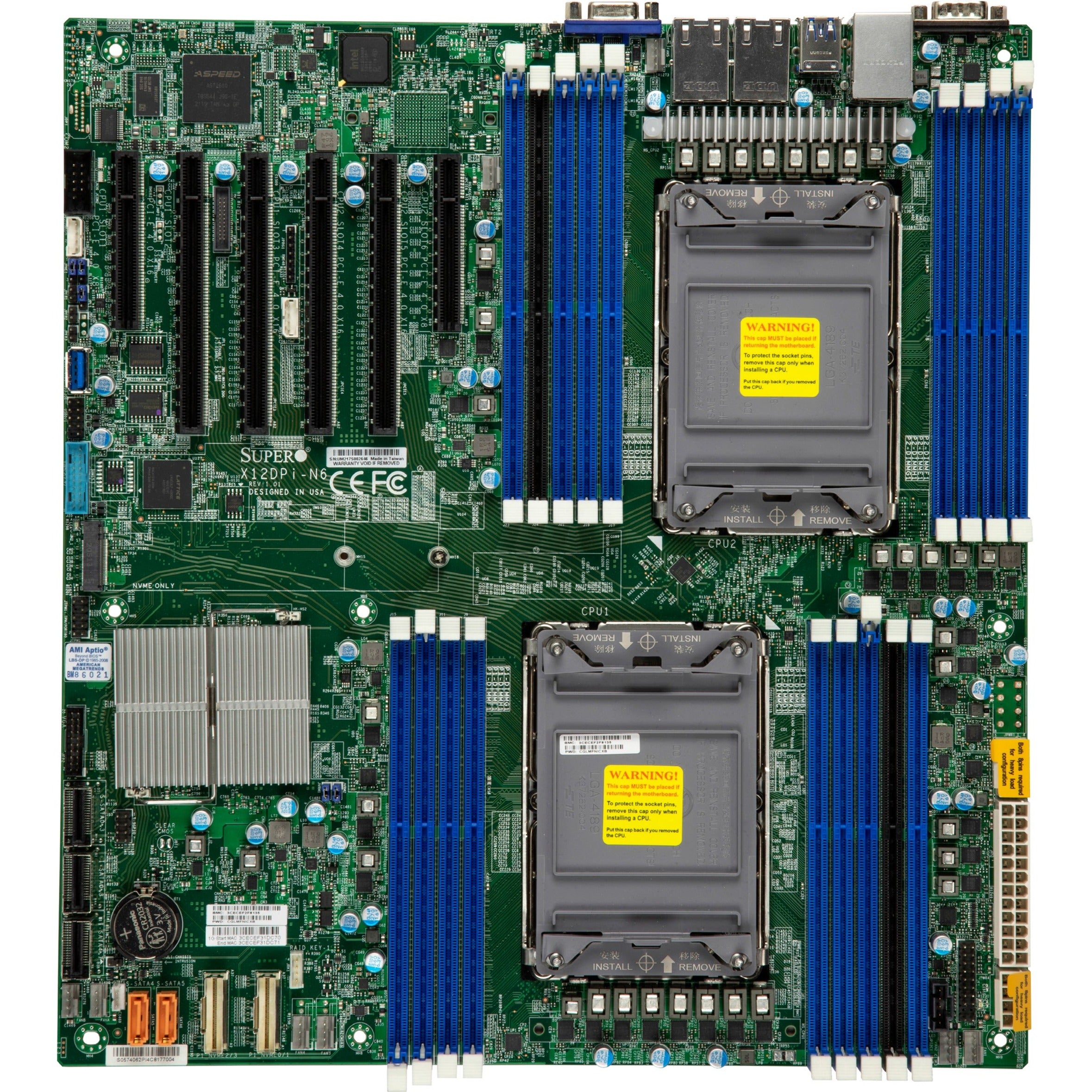 Supermicro MBD-X12DPI-NT6-O X12DPi-NT6 Workstation Motherboard C621A DDR4 10GB LAN 14SATA3 