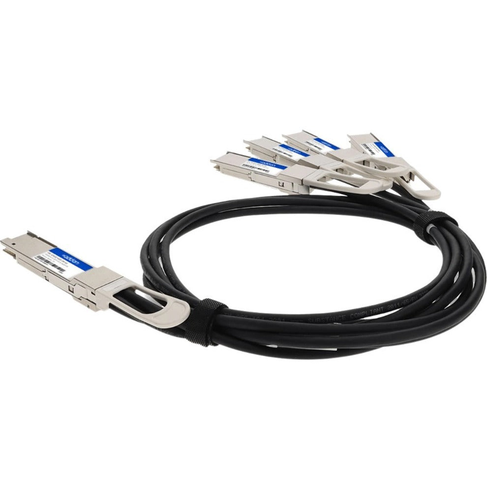 AddOn QDD4QSFP56400CU1M-AO Twinaxial Network Cable, 3.28 ft, 400 Gbit/s, EMI/EMC Shield