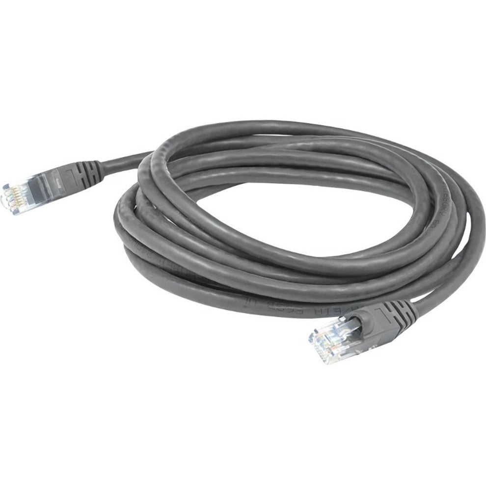 AddOn ADD-14FCAT6A-GY 14ft RJ-45 (Male) to RJ-45 (Male) Straight Gray Cat6A UTP PVC Copper Patch Cable, 24 AWG, Stranded