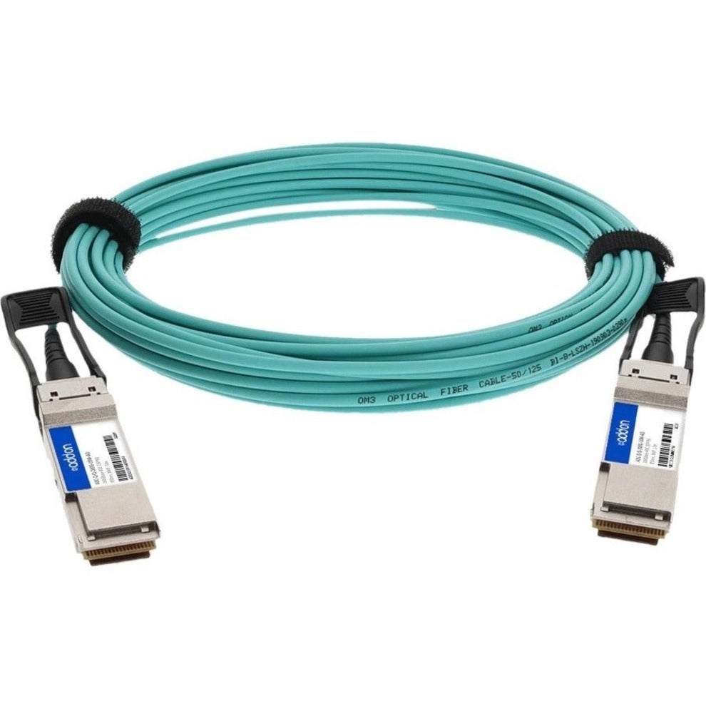 AddOn MFS1S00-H020E-AO Fiber Optic Network Cable, 65.62 ft, Multi-mode, 200 Gbit/s, Aqua