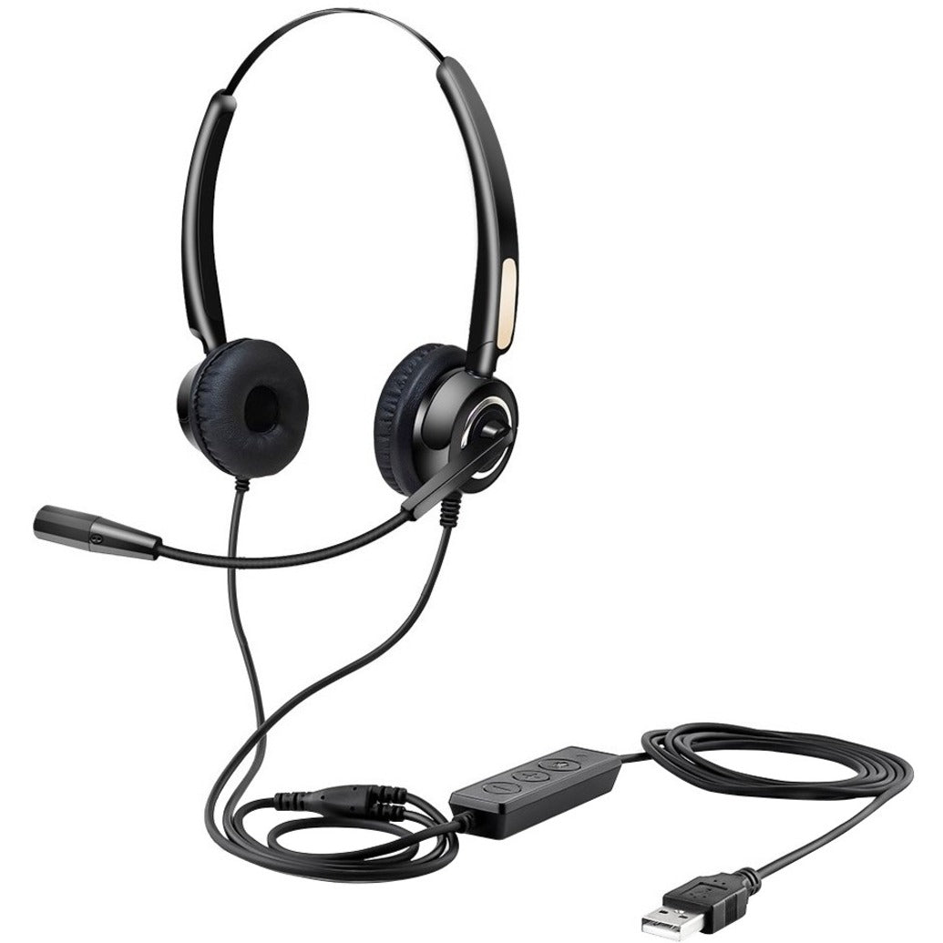 Urban Factory HBV01UF Movee: USB Conference Micro-Headset With Remote Control, Plug and Play, Sound Isolation, Comfortable, Adjustable Microphone, In-line Remote