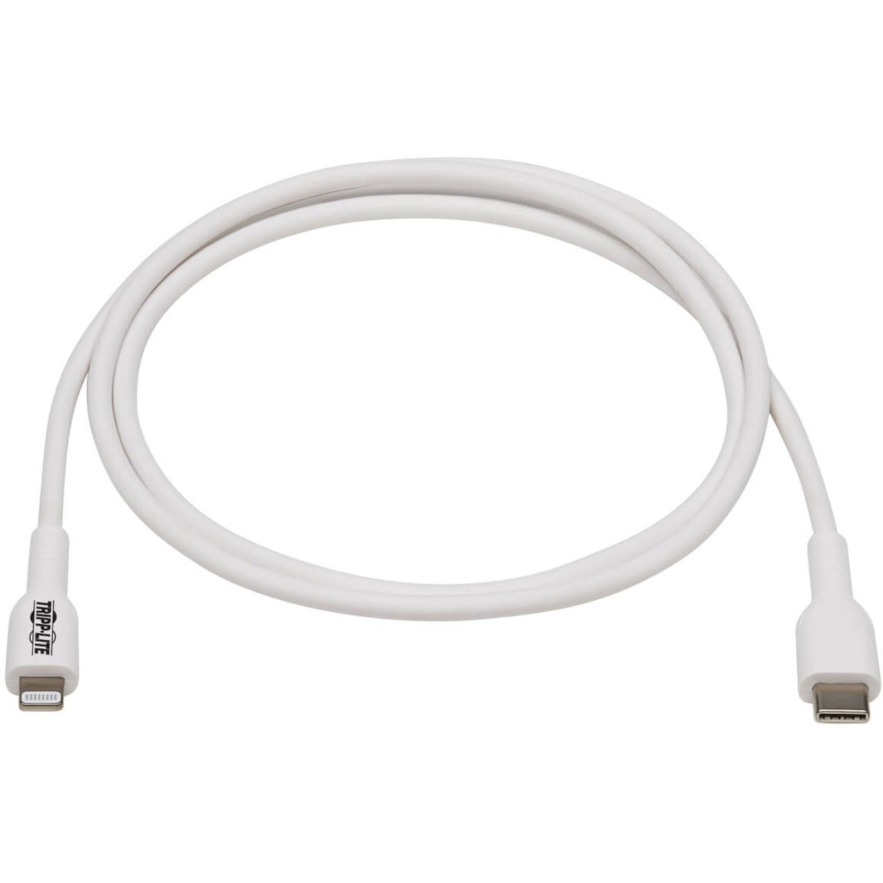 Tripp Lite M102-01M-WH USB-C to Lightning Sync/Charge Cable (M/M), MFi Certified, White, 1 m (3.3 ft.)
