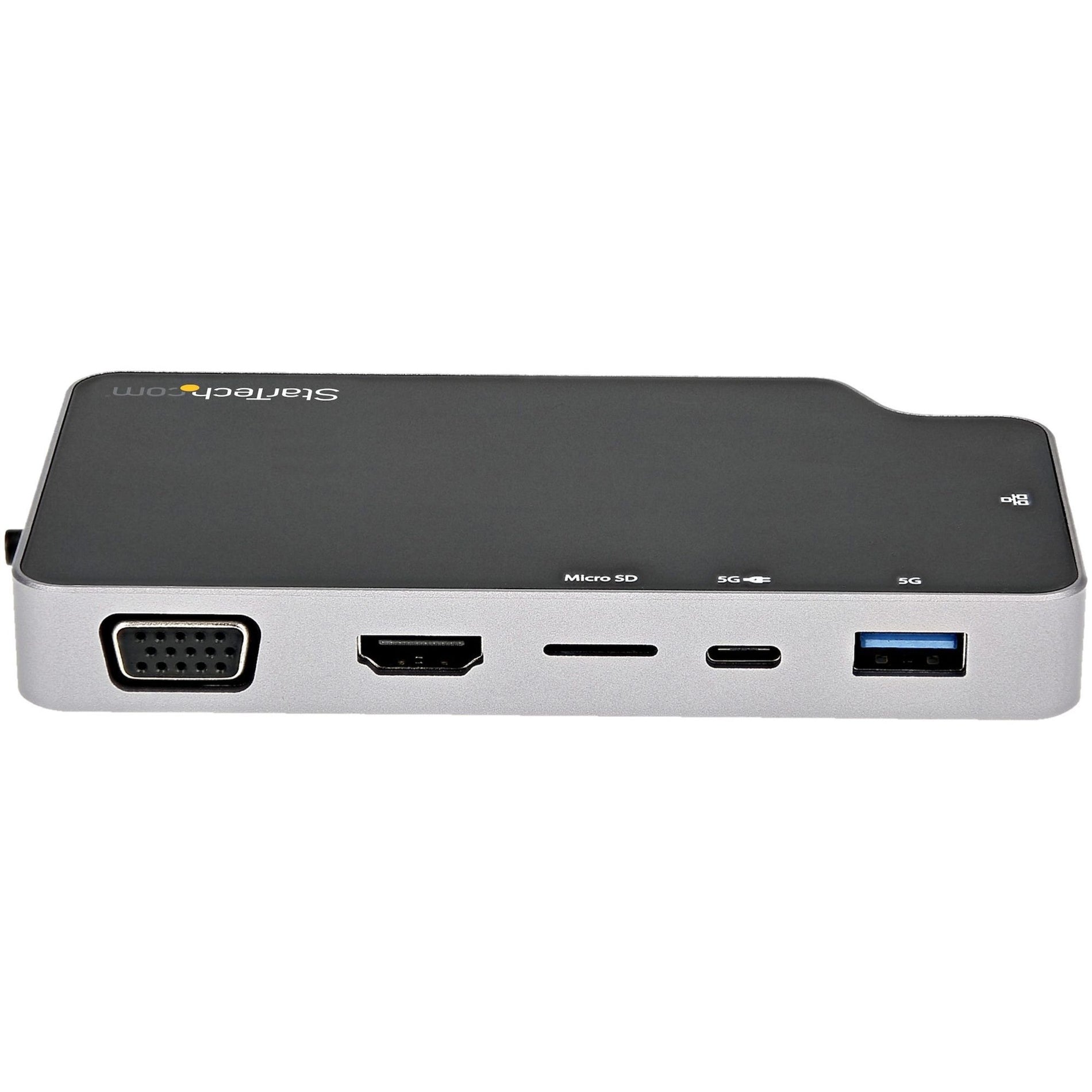 StarTech.com CDP2HVGUASPD USB C Multiport Adapter USB-C to 4K HDMI or VGA Video with 100W PD Pass-through 10Gbps USB Hub/MicroSD/GbE USB-C Mini Dock