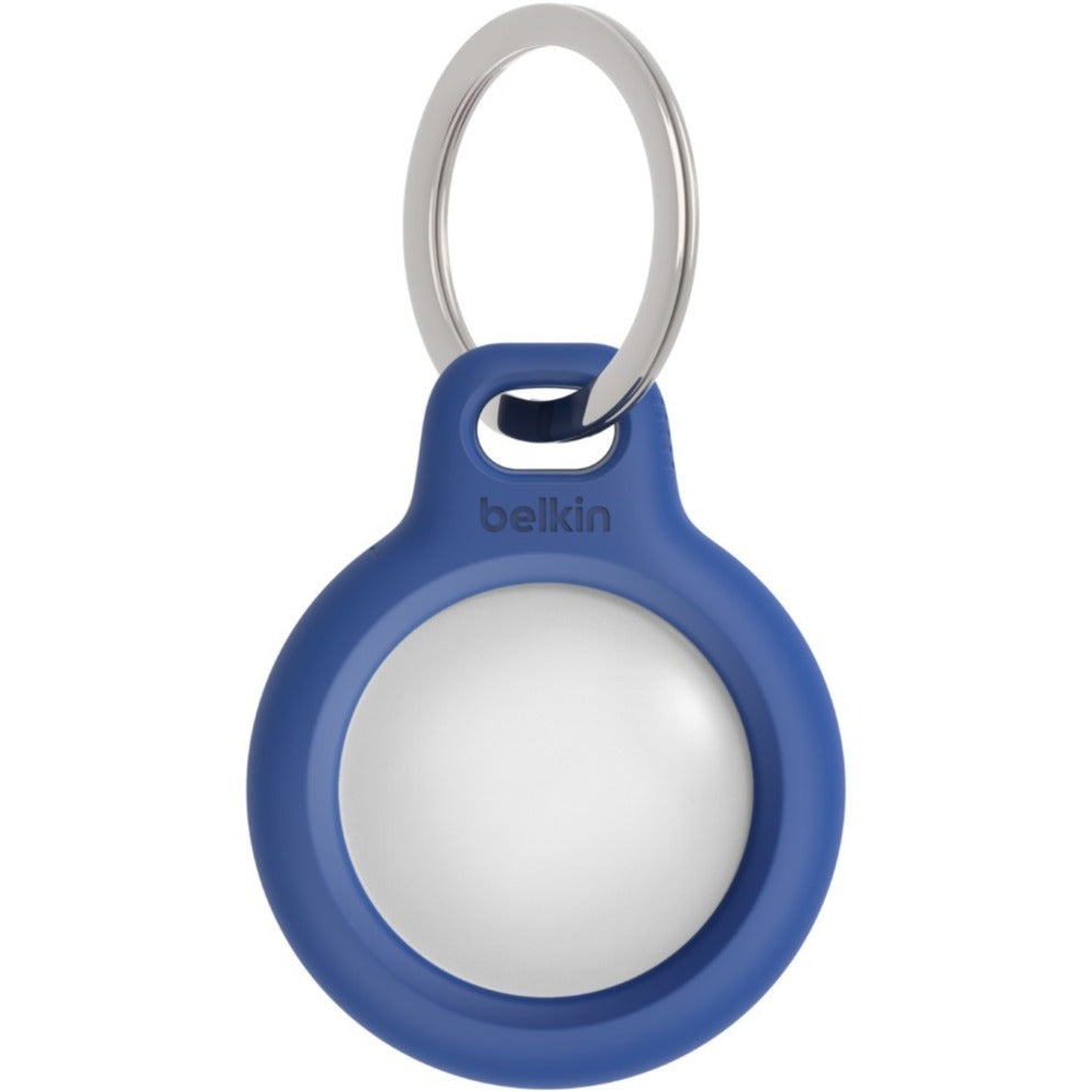 Belkin F8W973BTBLU Secure Holder with Key Ring for AirTag, Blue - Secure, Durable, Sturdy, Scratch Protection, Twist Lock