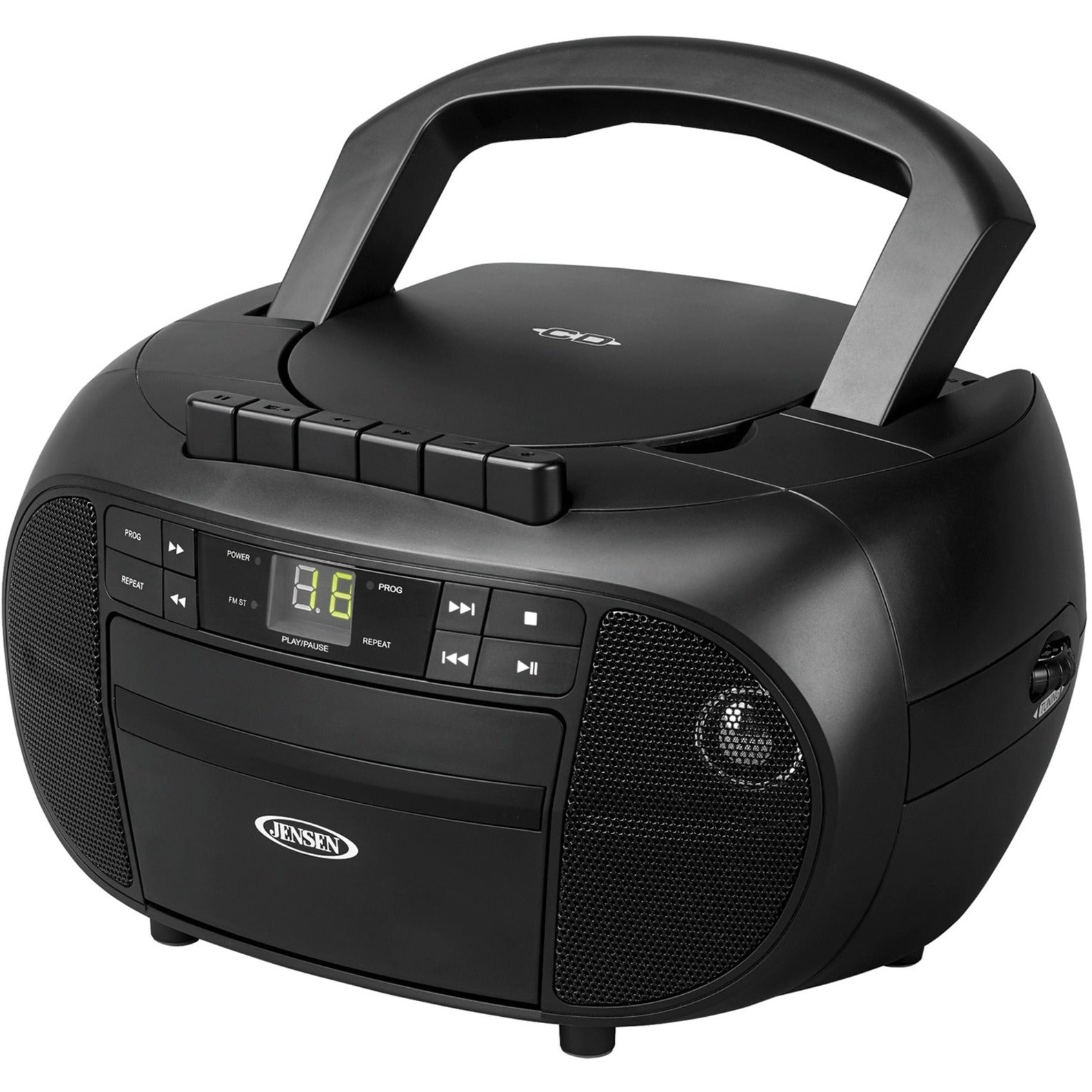 JENSEN CD-550 Portable Stereo Cassette Recorder & CD Player with AM/FM Radio, MP3/CD-DA, Integrated Speaker